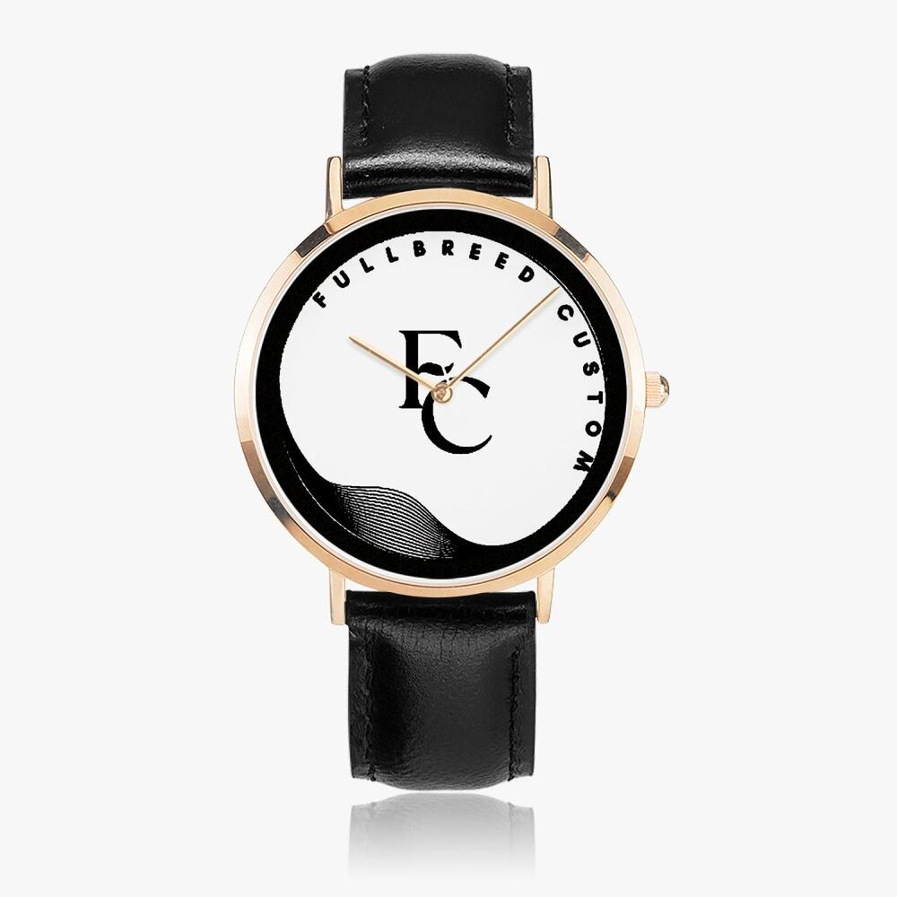 kokorepublic 161. Hot Selling Ultra-Thin Leather Strap Quartz Watch (Rose Gold)
